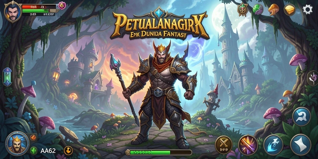 Tampilan gameplay seru dari AA62 dengan dunia RPG yang luas.