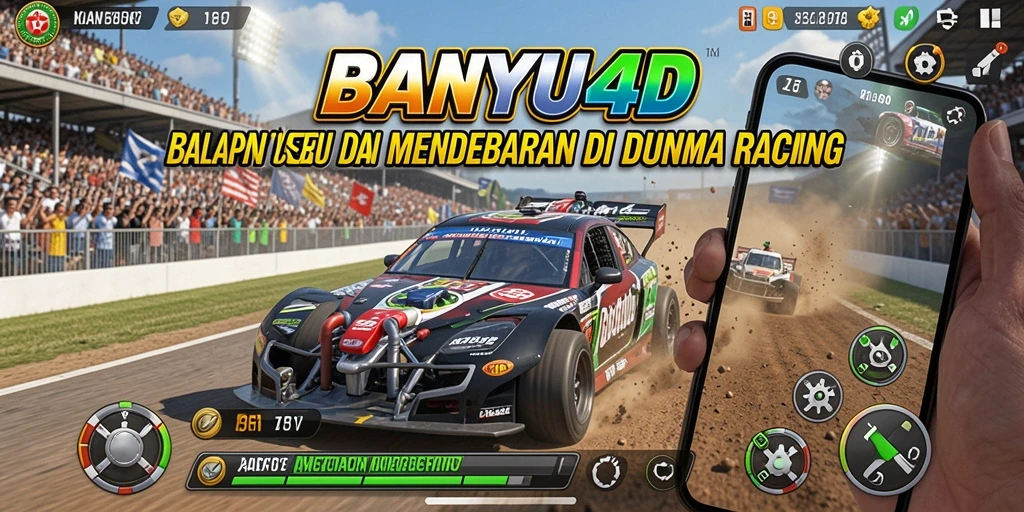 Tampilan gameplay BANYU4D yang mendebarkan di trek balapan.