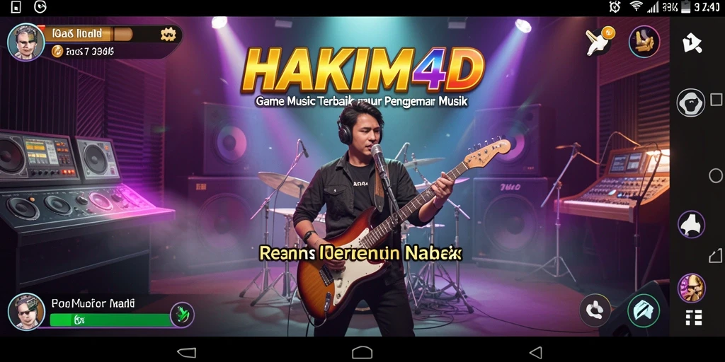 Tampilan menarik saat gameplay HAKIM4D, penuh dengan warna dan ritme musik.