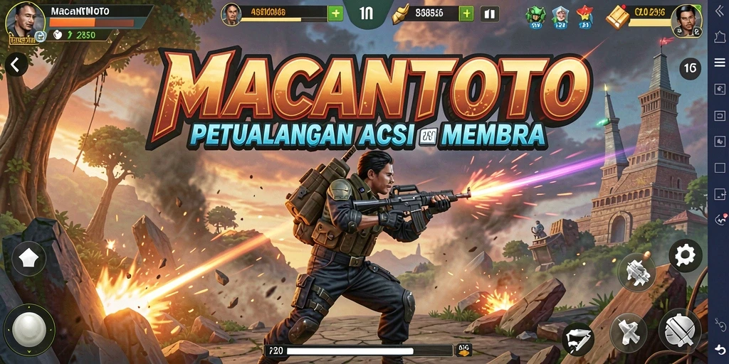 Screenshot menunjukkan pertarungan seru dalam game aksi.