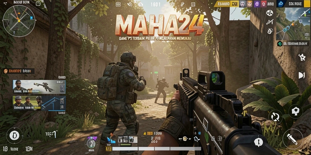 Screenshot utama MAHA24 menampilkan aksi intens dalam gameplay TPS.