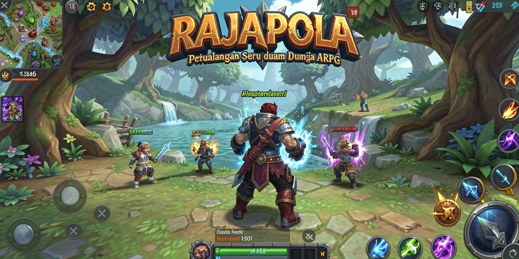 Screenshot gameplay RAJAPOLA menampilkan aksi seru dalam pertarungan.