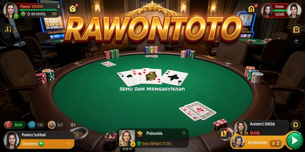 Tampilan gameplay seru dalam permainan Poker RAWONTOTO.