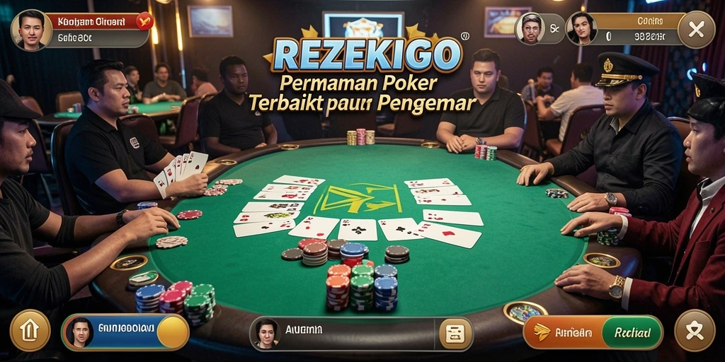 Tampilan gameplay seru di REZEKIGO dengan aksi poker yang mendebarkan.