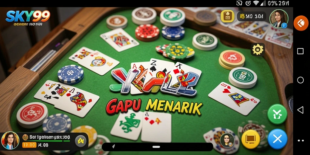 Tampilan gameplay seru dari permainan Gaple SKY99.