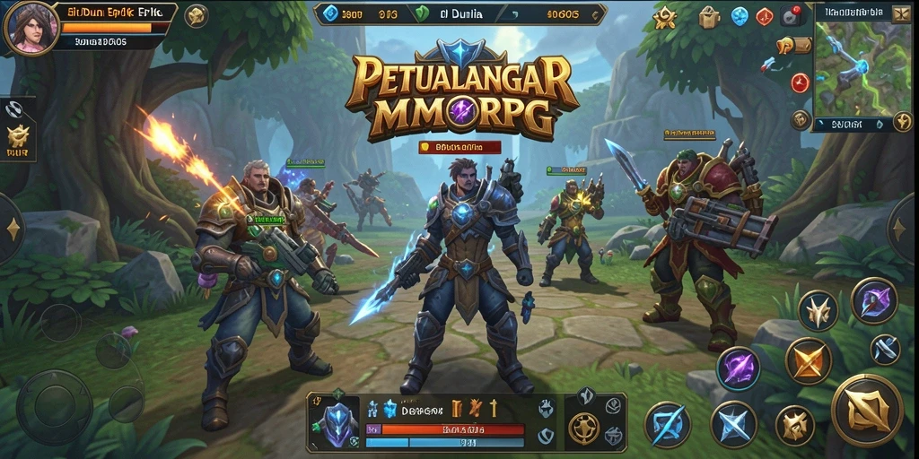 Screenshot utama gameplay SM605 menampilkan aksi seru di dunia MMORPG.