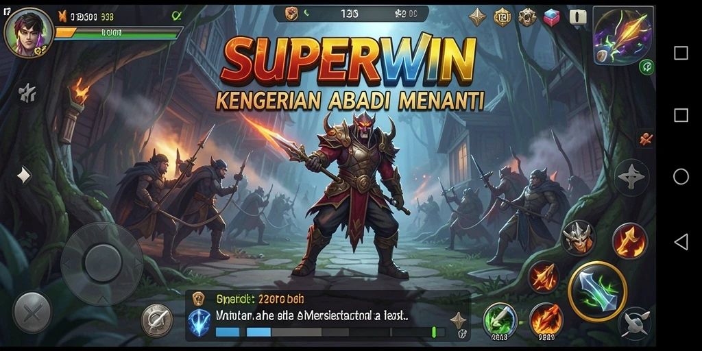 Screenshot gameplay SUPERWIN menunjukkan suasana mencekam dan menegangkan.
