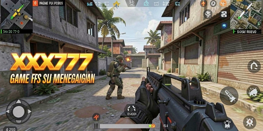 Tampilan gameplay mendebarkan dari XXX777 dengan aksi tembak-menembak.