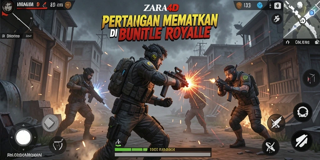 Gameplay menarik dan menegangkan dari ZARA4D Battle Royale.